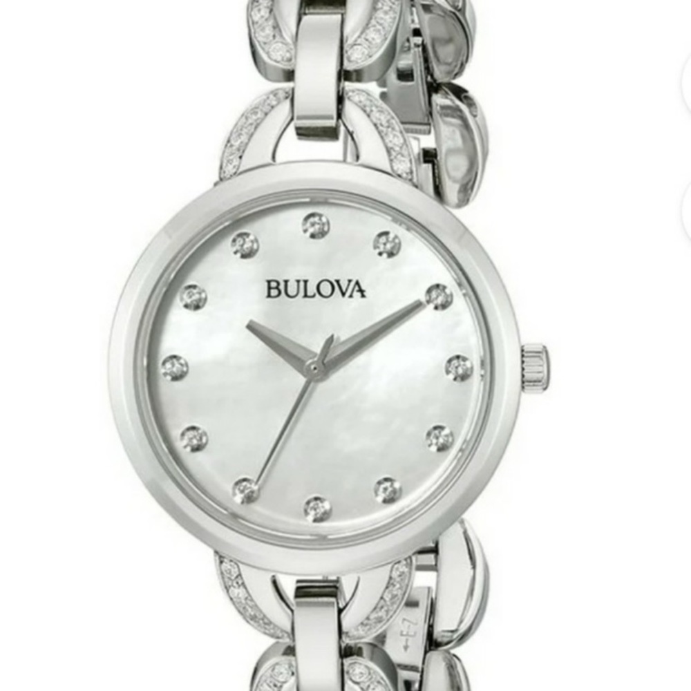 Bulova 96L203 Mother Of Pearl Crystal Accented Petite Women's Watch - Picture 7 of 8